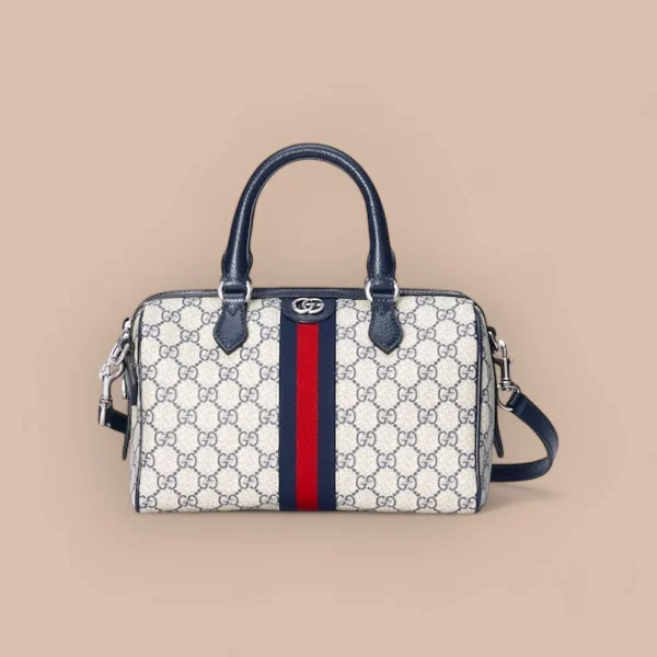 GUCCI GG Supreme小號米棕帆布手提包-772061