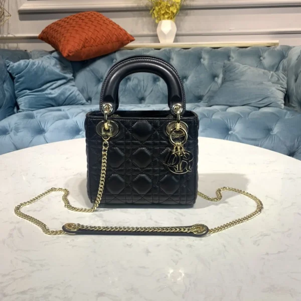 Dior Lady mini 黑色斜挎包mini-M0505：圖片 2