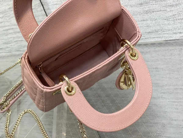 Dior Lady mini 胭脂羊皮斜挎包mini-M0505：圖片 9
