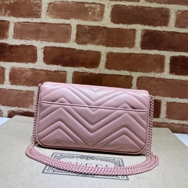 GUCCI GG Marmont粉紅皮革斜背包-751526：圖片 4