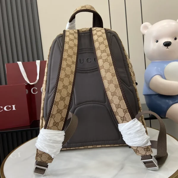 GUCCI Original GG中號米棕帆布後背包-800265：圖片 4
