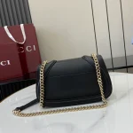 GUCCI Blondie黑色皮革肩揹包-815711：圖片 4
