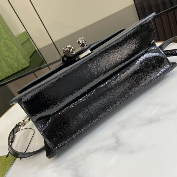 GUCCI Dionysus中號黑漆皮斜挎包-795007：圖片 5