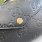 GUCCI GG Signature小號黑色皮革肩揹包-772794：圖片 6