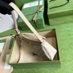 GUCCI Ophidia小號米棕帆布斜揹包-735145：圖片 8