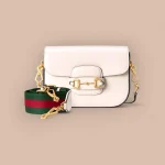 GUCCI 馬銜扣1955馬銜黑色皮革斜揹包-658574