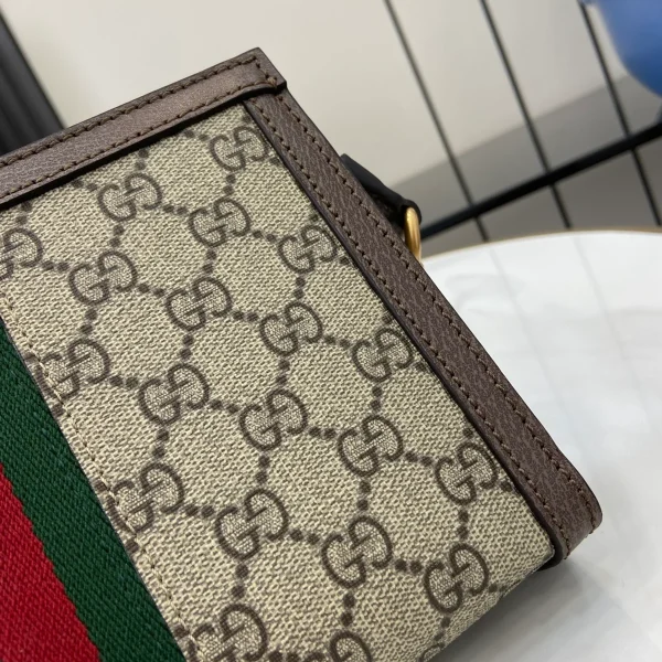 GUCCI Ophidia迷你米棕帆布斜揹包-795467：圖片 8
