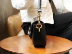 GUCCI Horsebit 1995黑色皮革斜挎包-735178：圖片 4