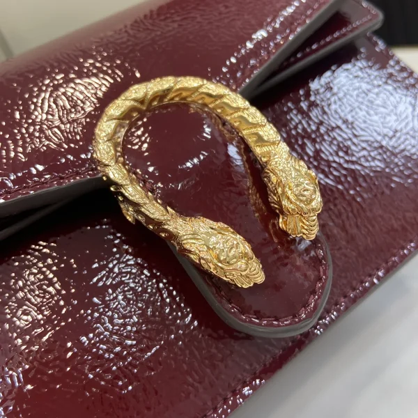 GUCCI Dionysus黑色漆皮斜揹包-795368：圖片 6