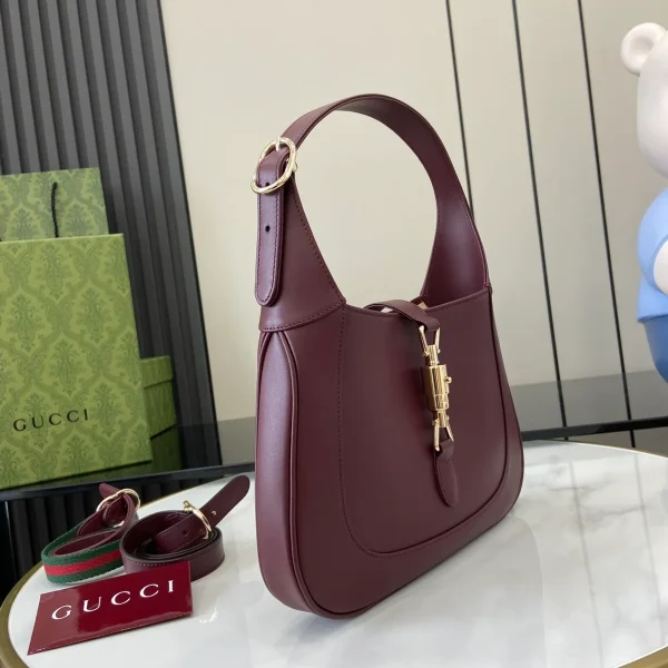GUCCI Jackie 1961小號紅色皮革肩揹包-810232：圖片 3