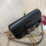 GUCCI Horsebit 1955小號米棕帆布斜揹包-735178：圖片 6