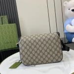 GUCCI Horsebit 1955小號米棕帆布肩揹包-815178：圖片 4