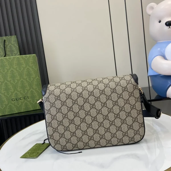 GUCCI Horsebit 1955小號米棕帆布肩揹包-815178：圖片 4