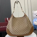 GUCCI Original GG中號米棕帆布肩揹包-815924：圖片 4