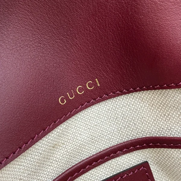 GUCCI Horsebit 1955米紅帆布肩揹包-815205：圖片 10