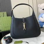 GUCCI Jackie 1961中號黑色皮革肩揹包-810229：圖片 2