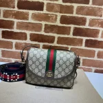 GUCCI Ophidia藍帆布斜挎包-722117：圖片 10
