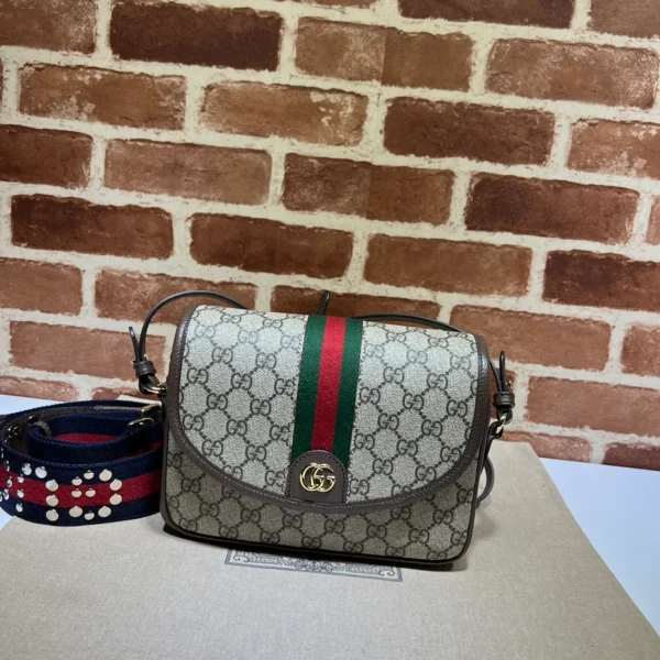 GUCCI Ophidia藍帆布斜挎包-722117：圖片 10