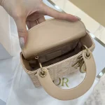 Dior Lady 迷你 粉色羊皮斜挎包mini-M0505：圖片 8