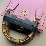 GUCCI Diana黑色皮革手提包-702732：圖片 8