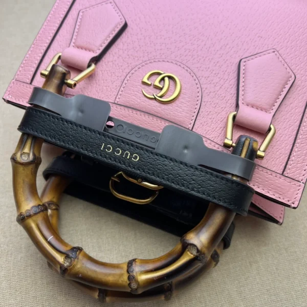 GUCCI Diana黑色皮革手提包-702732：圖片 8