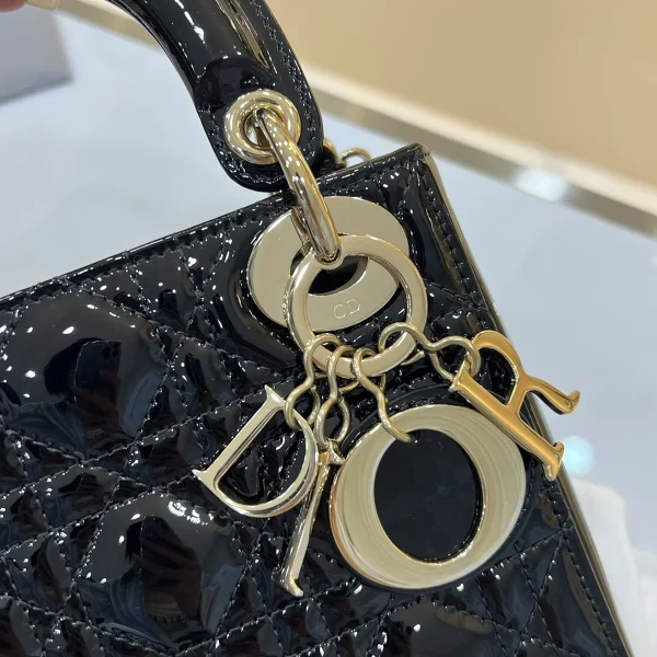 Dior Lady mini 黑色羊皮斜挎包mini-M0505：圖片 6
