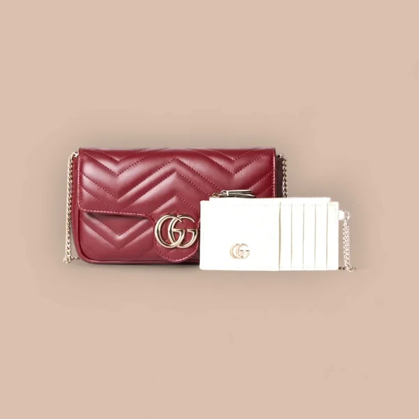 GUCCI GG Marmont灰色皮革斜挎包-751526