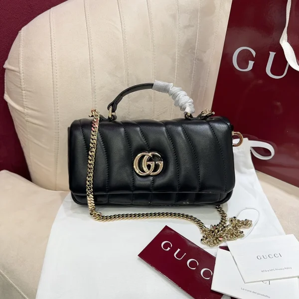 GUCCI GG Milano迷你紅色皮革手挽包-806017：圖片 2
