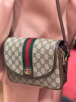 GUCCI Ophidia藍帆布斜挎包-722117：圖片 6