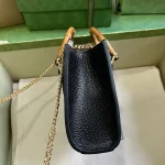 GUCCI Gucci Diana迷你黑色皮革手提包-760251：圖片 5