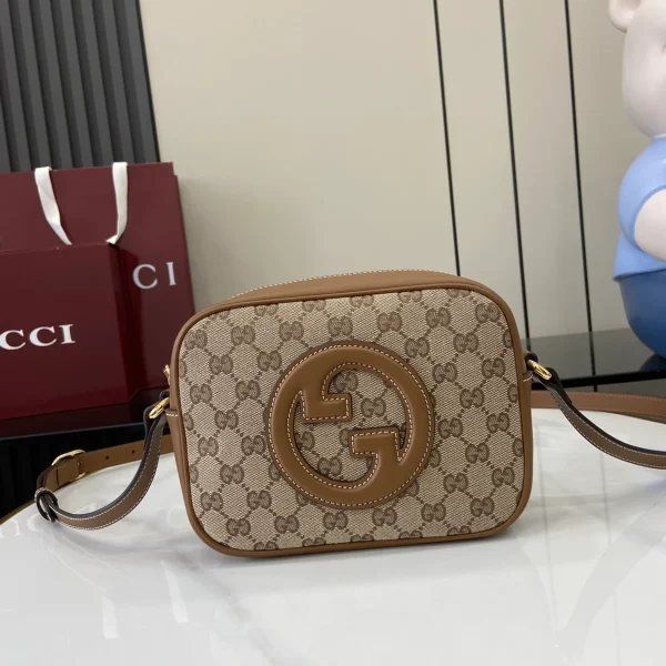 GUCCI Blondie迷你淺粉皮革斜揹包-820429：圖片 2