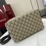 GUCCI GG Emblem小號米棕皮革斜揹包-815103：圖片 5