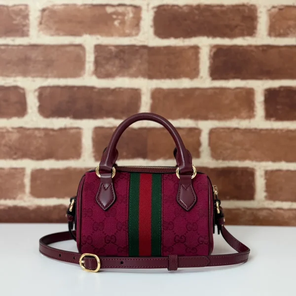 GUCCI Ophidia迷你米棕帆布斜背包-781490：圖片 4