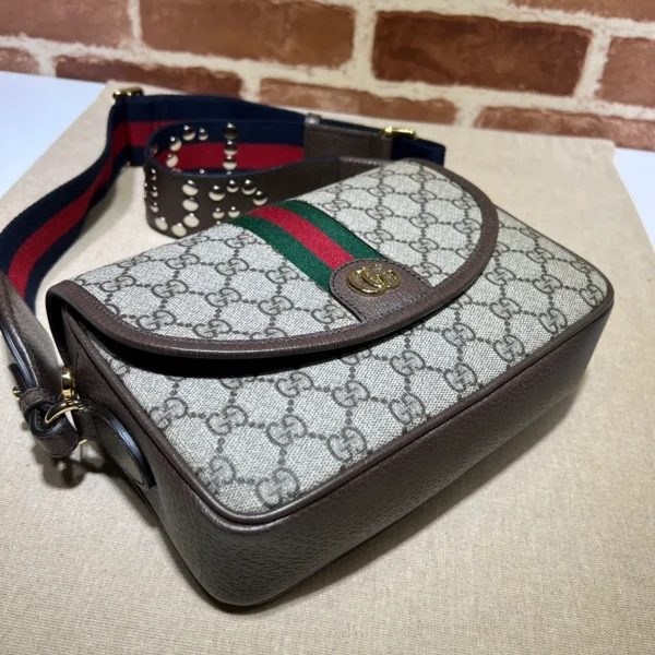 GUCCI Ophidia藍帆布斜挎包-722117：圖片 11