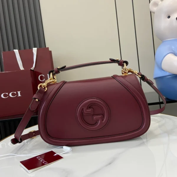 GUCCI Blondie小號黑色皮革手挽包-815714：圖片 2