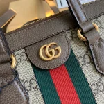 GUCCI Ophidia米棕帆布手挽包-547551：圖片 5