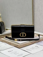 Dior 30 Montaigne 黑色單肩包小號PM-M9334：圖片 2