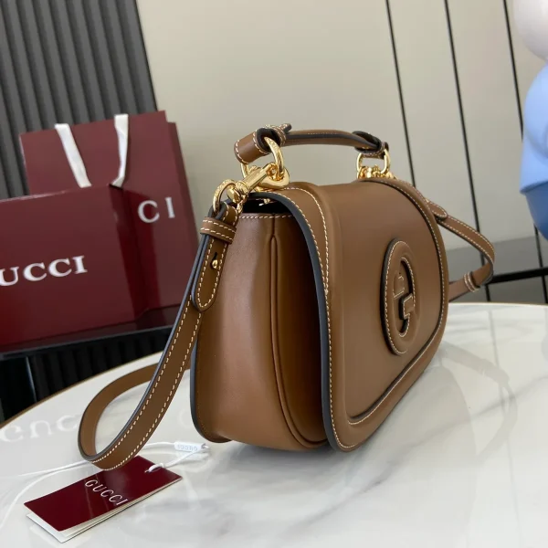 GUCCI Blondie小號米棕帆布手提包-815714：圖片 3