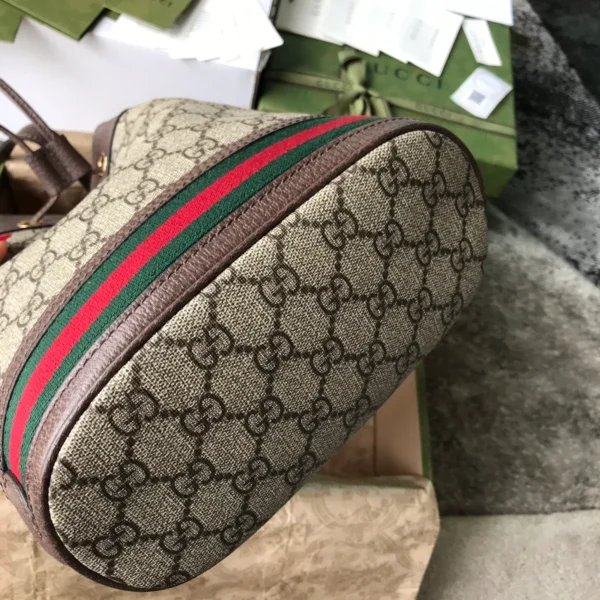 GUCCI Ophidia小號米棕帆布水桶包-550621：圖片 5