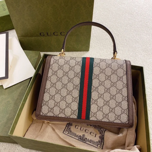 GUCCI Ophidia藍色帆布手提包-651055：圖片 9