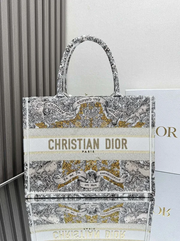 Dior Book 奶白棉托特包中號MM-M1296：圖片 2