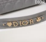 Dior Lady 灰色羊皮斜挎包小號PM-M0538：圖片 9
