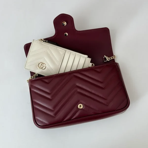GUCCI GG Marmont灰色皮革斜挎包-751526：圖片 8