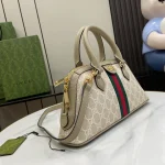 GUCCI Ophidia小號米白帆布手挽包-795249：圖片 3