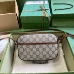 GUCCI Horsebit 1955小號白色皮革肩揹包-760196：圖片 3