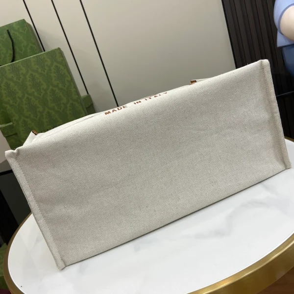 GUCCI Gucci Lido中號米棕帆布手挽包-772176：圖片 5
