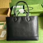 GUCCI Ophidia中黑色皮革手提包-739730：圖片 3