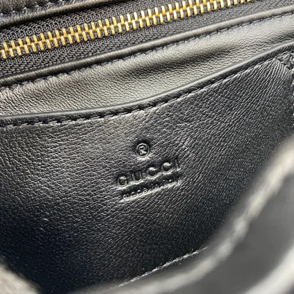 GUCCI GG Milano迷你黑色絎縫皮革斜揹包-806017：圖片 9