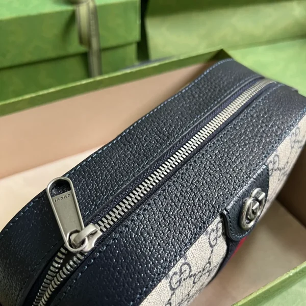 GUCCI Ophidia中號藍米帆布斜揹包-681064：圖片 7