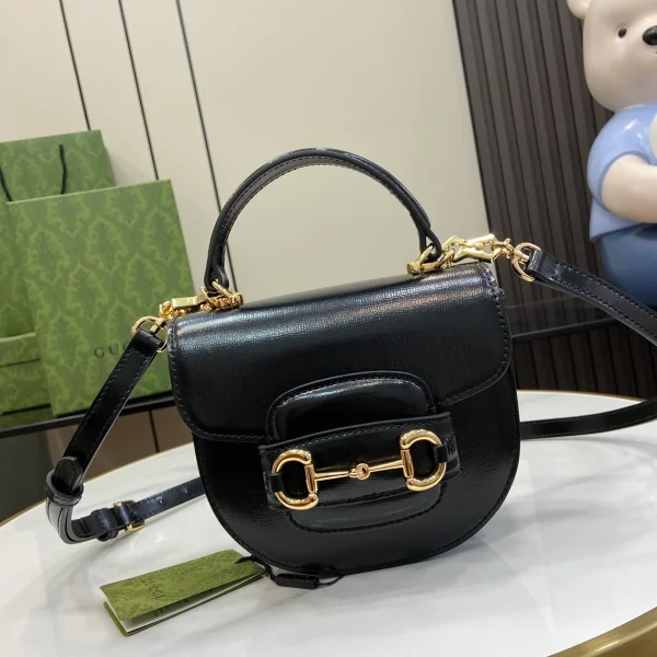 GUCCI Horsebit 1955米棕皮革肩揹包-781387：圖片 2